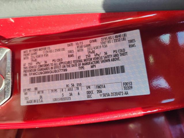 2016 FORD ESCAPE SE - 1FMCU9G99GUB37799