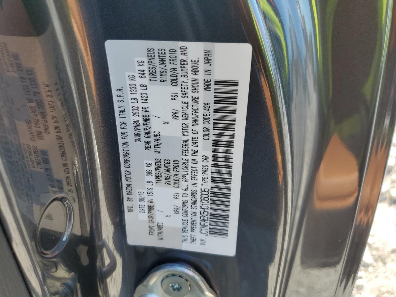 Lot #3286736334 2017 FIAT 124 SPIDER CLASSICA