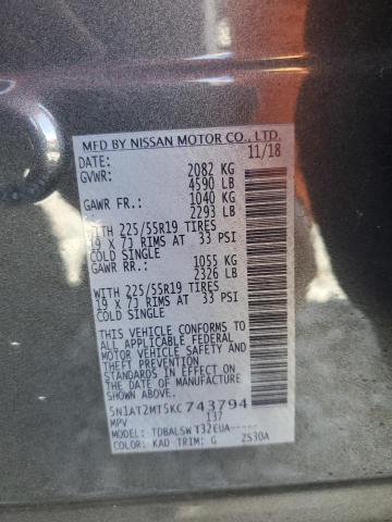 2019 NISSAN ROGUE S - 5N1AT2MT5KC743794