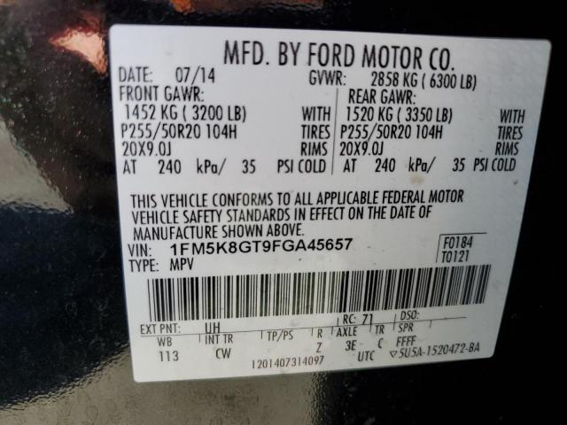 2015 FORD EXPLORER S - 1FM5K8GT9FGA45657