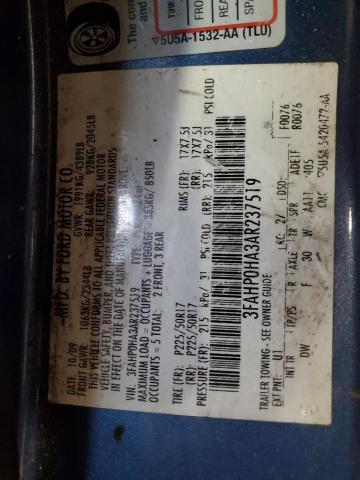2010 FORD FUSION - 3FAHP0HA3AR237519