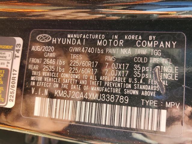 2021 HYUNDAI TUCSON SE KM8J2CA4XMU338789