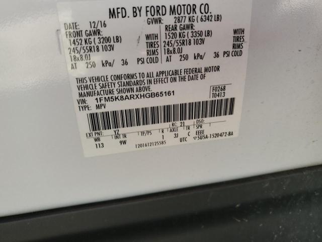 2017 FORD EXPLORER POLI - 1FM5K8ARXHGB65161