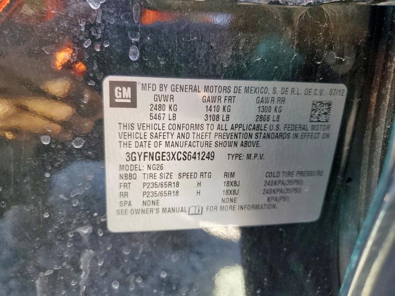 2012 CADILLAC SRX - 3GYFNGE3XCS641249