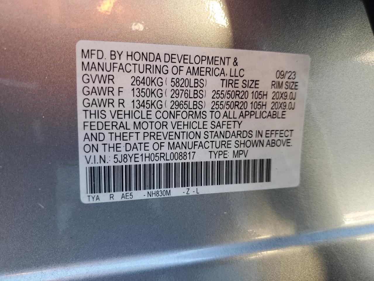 Lot #3302916057 2024 ACURA MDX A-SPEC