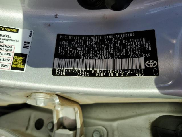 2021 TOYOTA COROLLA LE #3301652629