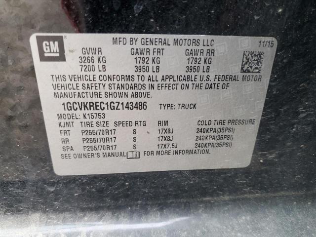 2016 CHEVROLET SILVERADO - 1GCVKREC1GZ143486