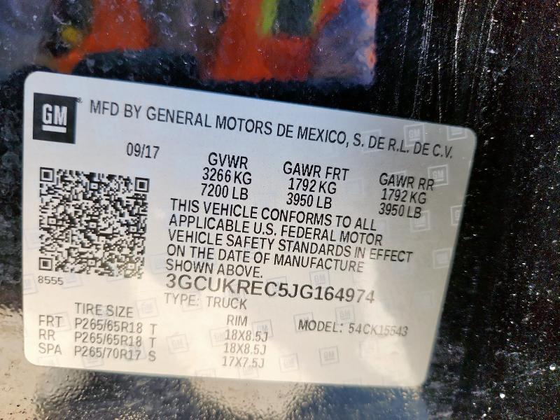 2018 CHEVROLET SILVERADO - 3GCUKREC5JG164974