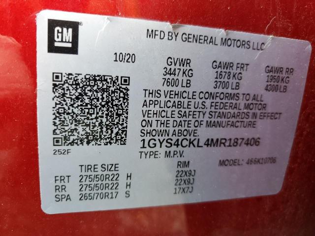 2021 CADILLAC ESCALADE P - 1GYS4CKL4MR187406