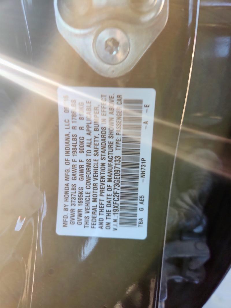 2016 HONDA CIVIC 19XFC2F73GE097133