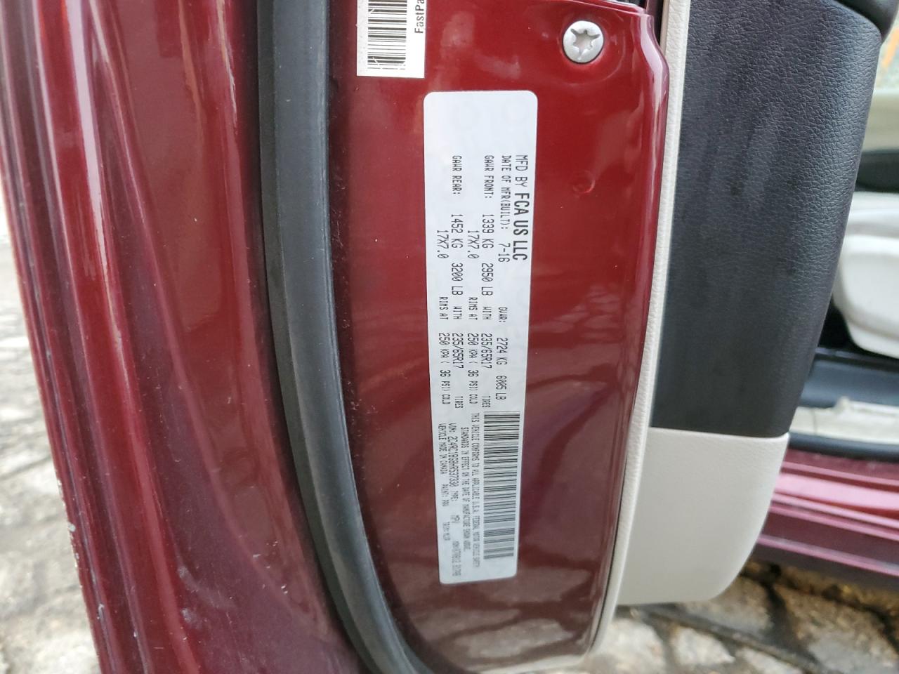 Lot #3279527258 2017 CHRYSLER PACIFICAPACIF TRG+ TOURNG PLS