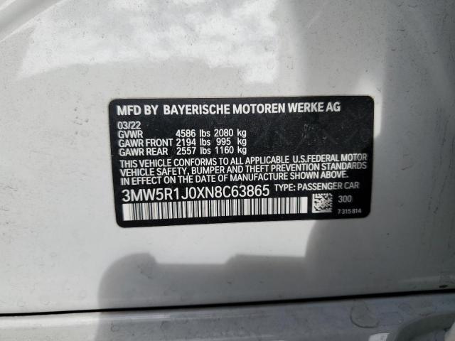 2022 BMW 330I 3MW5R1J0XN8C63865