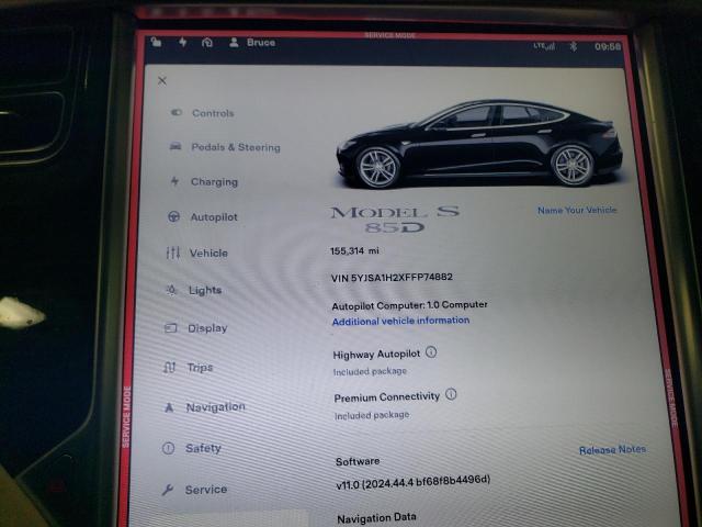 2015 TESLA MODEL S 85 5YJSA1H2XFFP74882