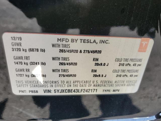 2020 TESLA MODEL X - 5YJXCBE43LF242171