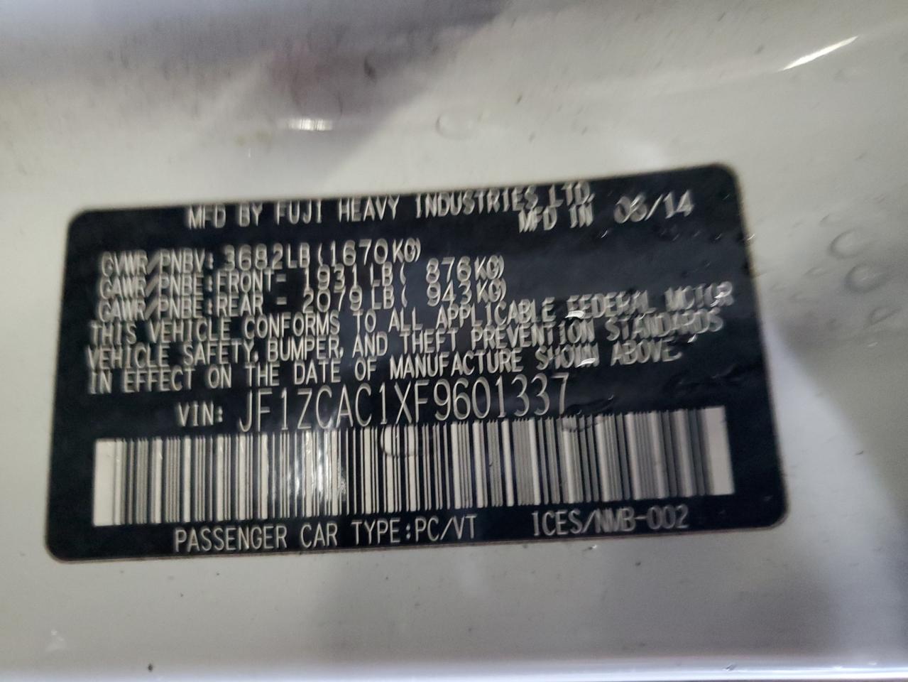 SUBARU BRZ 2.0 LIMITED