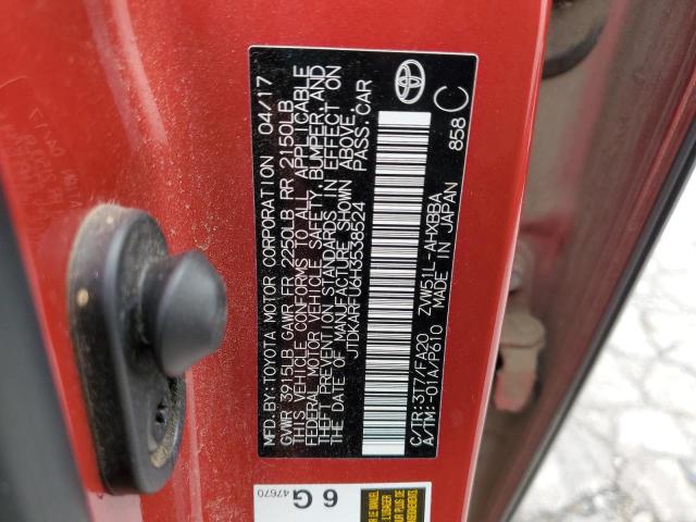 2017 TOYOTA PRIUS JTDKARFU6H3538524