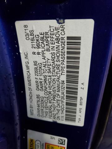 2018 HONDA ACCORD SPO - 1HGCV1F3XJA132184