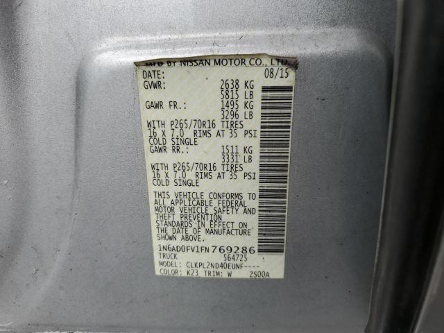 2015 NISSAN FRONTIER S 1N6AD0FV1FN769286