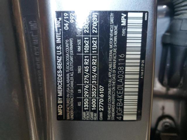 2020 MERCEDES-BENZ GLE 350 4M 4JGFB4KE0LA038116