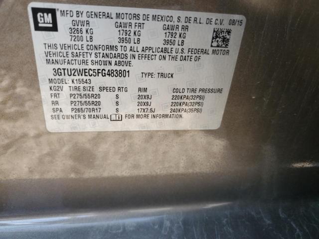 2015 GMC SIERRA K15 - 3GTU2WEC5FG483801