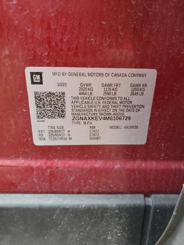 2021 CHEVROLET EQUINOX LT #3291262977