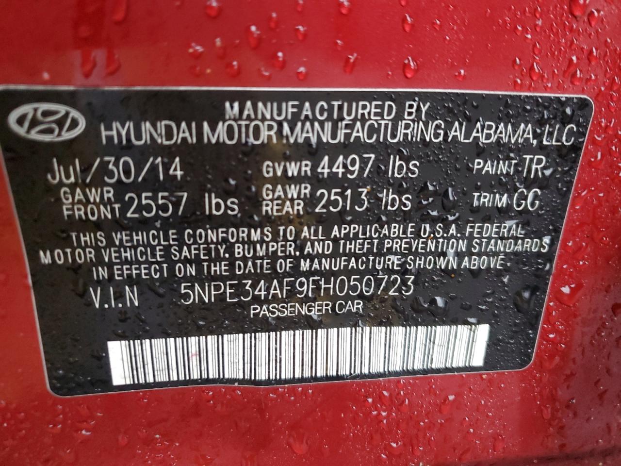 Lot #3276838577 2015 HYUNDAI SONATA SPO