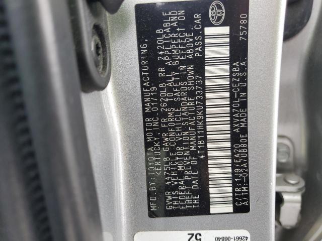 2019 TOYOTA CAMRY L #3296965821