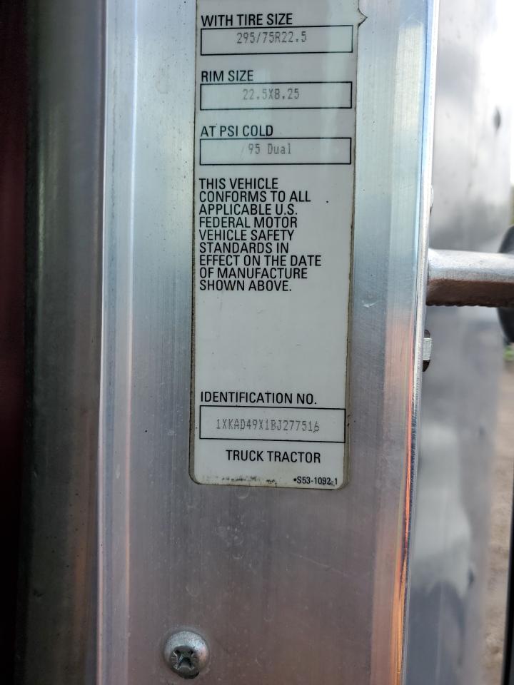 Lot #3282418260 2011 KENWORTH CONSTRUCTI