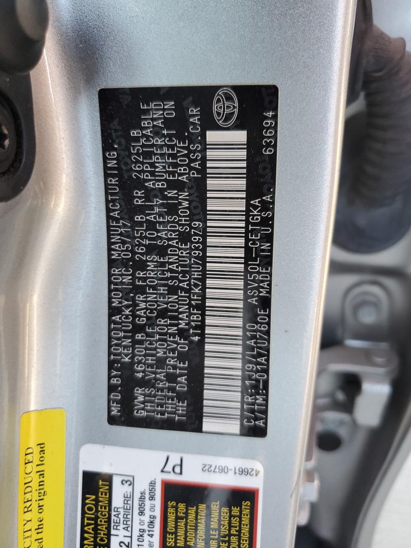 2017 TOYOTA CAMRY LE - 4T1BF1FK7HU793979