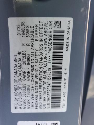 2023 HONDA CIVIC SPORT - 2HGFE2F54PH517819