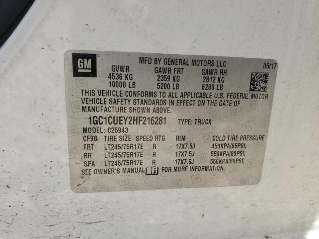 2017 CHEVROLET SILVERADO 1GC1CUEY2HF216281