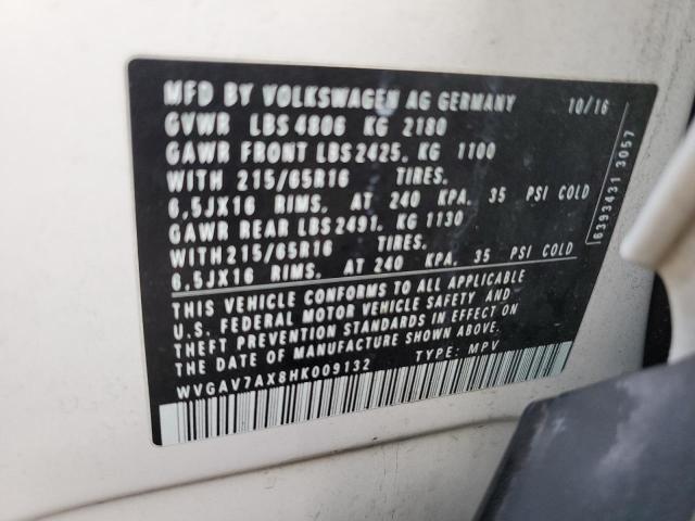 2017 VOLKSWAGEN TIGUAN S #3304099489