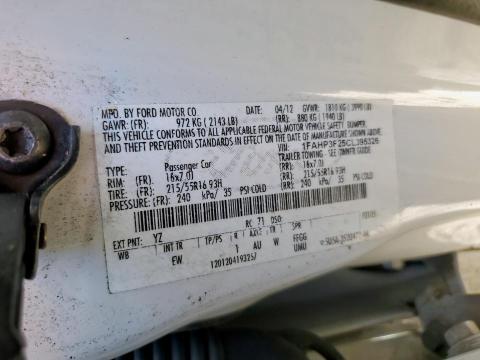 2012 FORD FOCUS SE - 1FAHP3F25CL395326