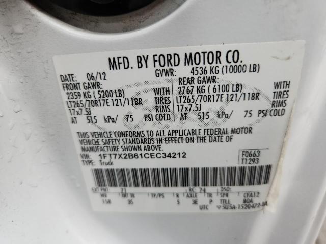 2012 FORD F250 SUPER - 1FT7X2B61CEC34212