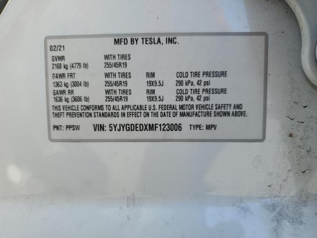 2021 TESLA MODEL Y #3297884775
