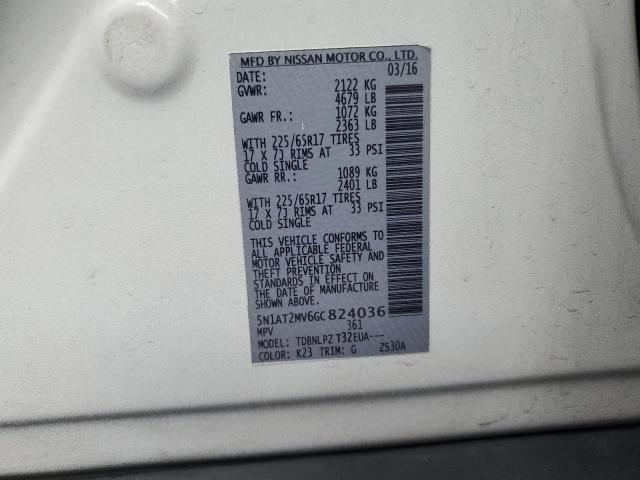 2016 NISSAN ROGUE S 5N1AT2MV6GC824036