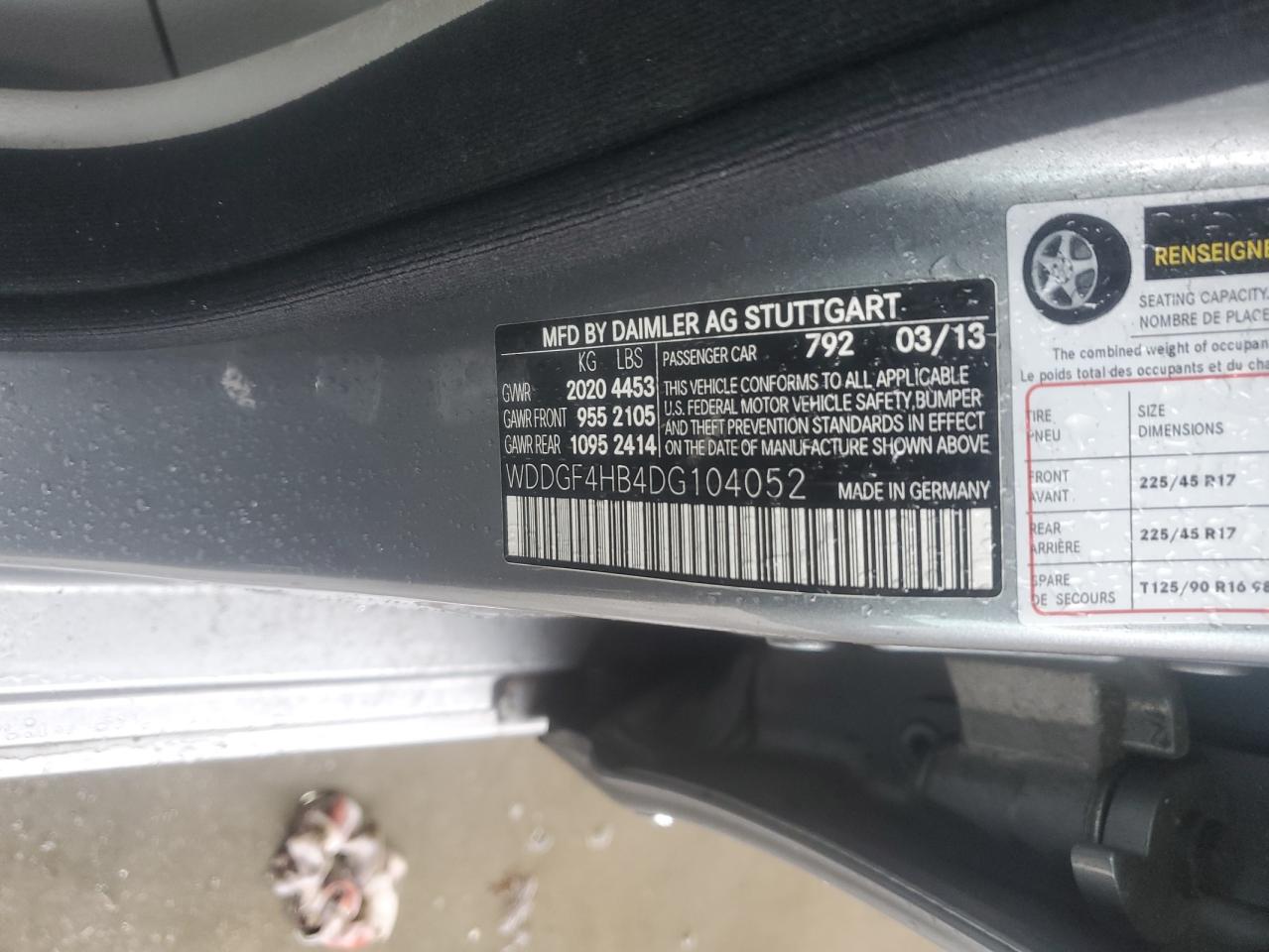 Lot #3311525241 2013 MERCEDES-BENZ C 250