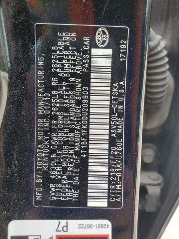 2013 TOYOTA CAMRY L - 4T1BF1FK0DU209903