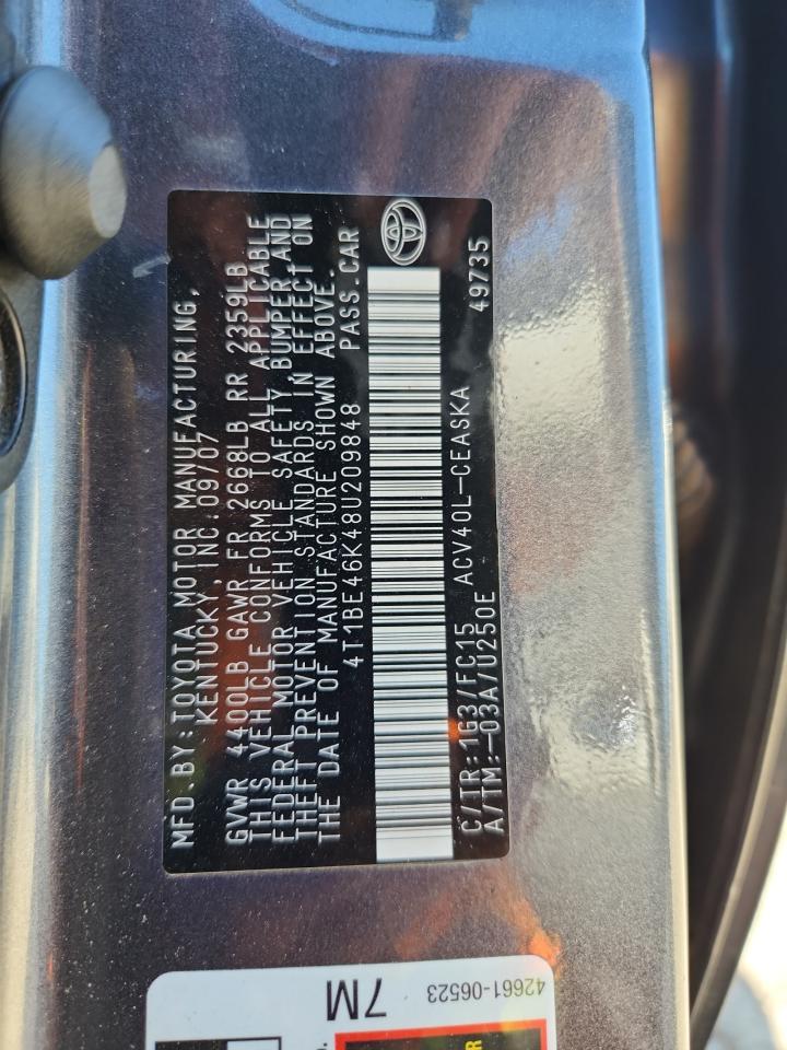 Lot #3284697339 2008 TOYOTA CAMRY