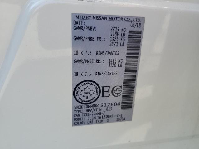 2019 INFINITI QX60 LUXE 5N1DL0MM0KC512604