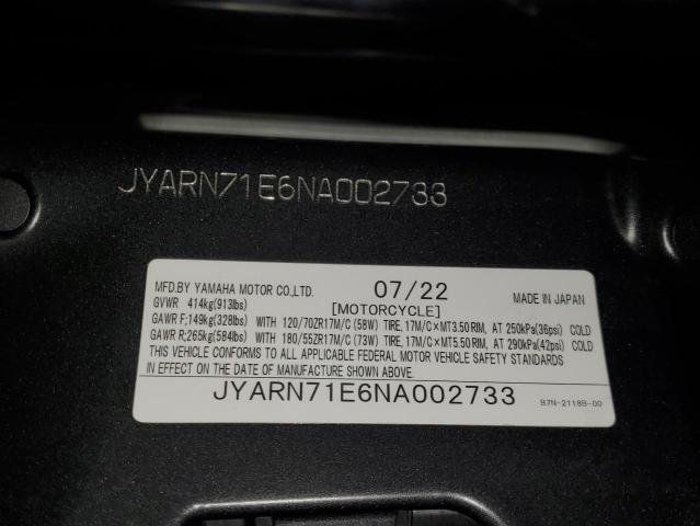 2022 YAMAHA MT09 JYARN71E6NA002733