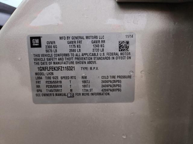 2015 CHEVROLET EQUINOX LT - 1GNFLFEK3FZ116321