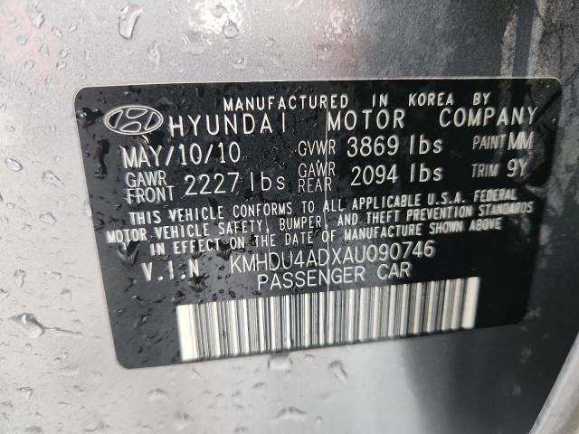 2010 HYUNDAI ELANTRA BLUE - KMHDU4ADXAU090746