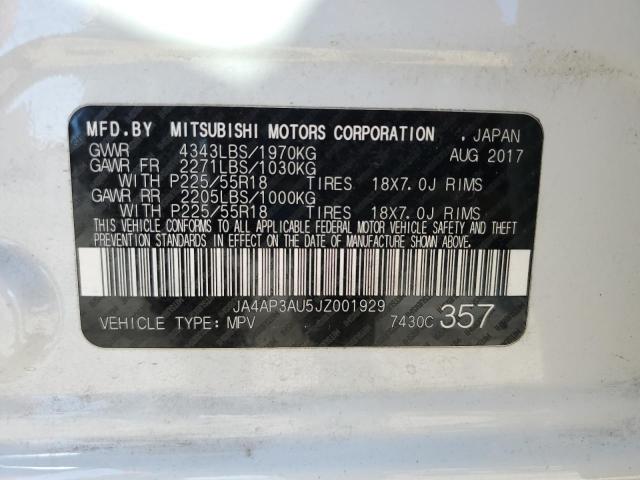 2018 MITSUBISHI OUTLANDER - JA4AP3AU5JZ001929