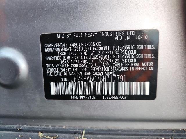 2011 SUBARU FORESTER 2 - JF2SHABC7BH717791