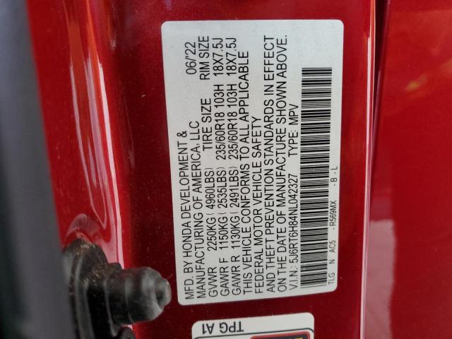 2022 HONDA CR-V EXL - 5J6RT6H84NL042327