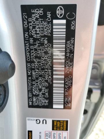 2021 TOYOTA PRIUS PRIM - JTDKAMFP2M3194052