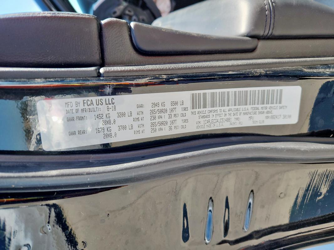 2018 JEEP GRAND CHER #3291480921