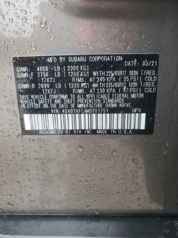 2021 SUBARU OUTBACK PR - 4S4BTAFC8M3201751