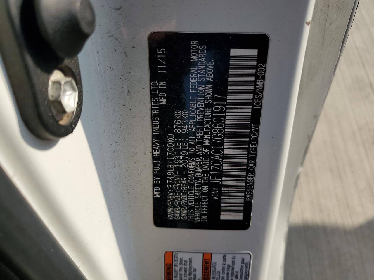 SUBARU BRZ 2.0 LIMITED